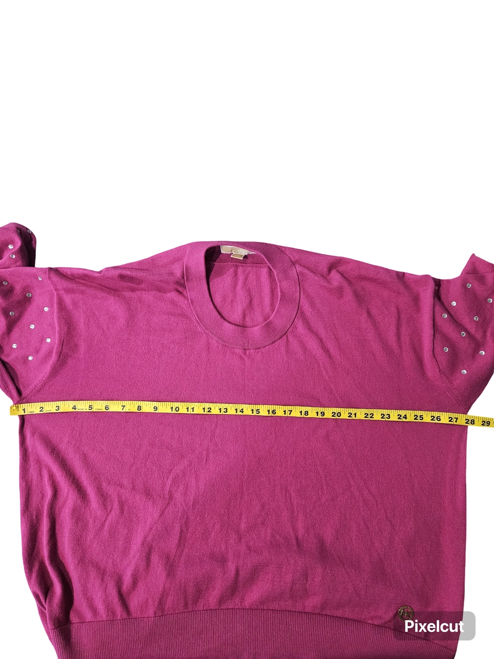 Michael Kors Magenta Pearl-Trim Crewneck Sweater - Picture 4 of 7